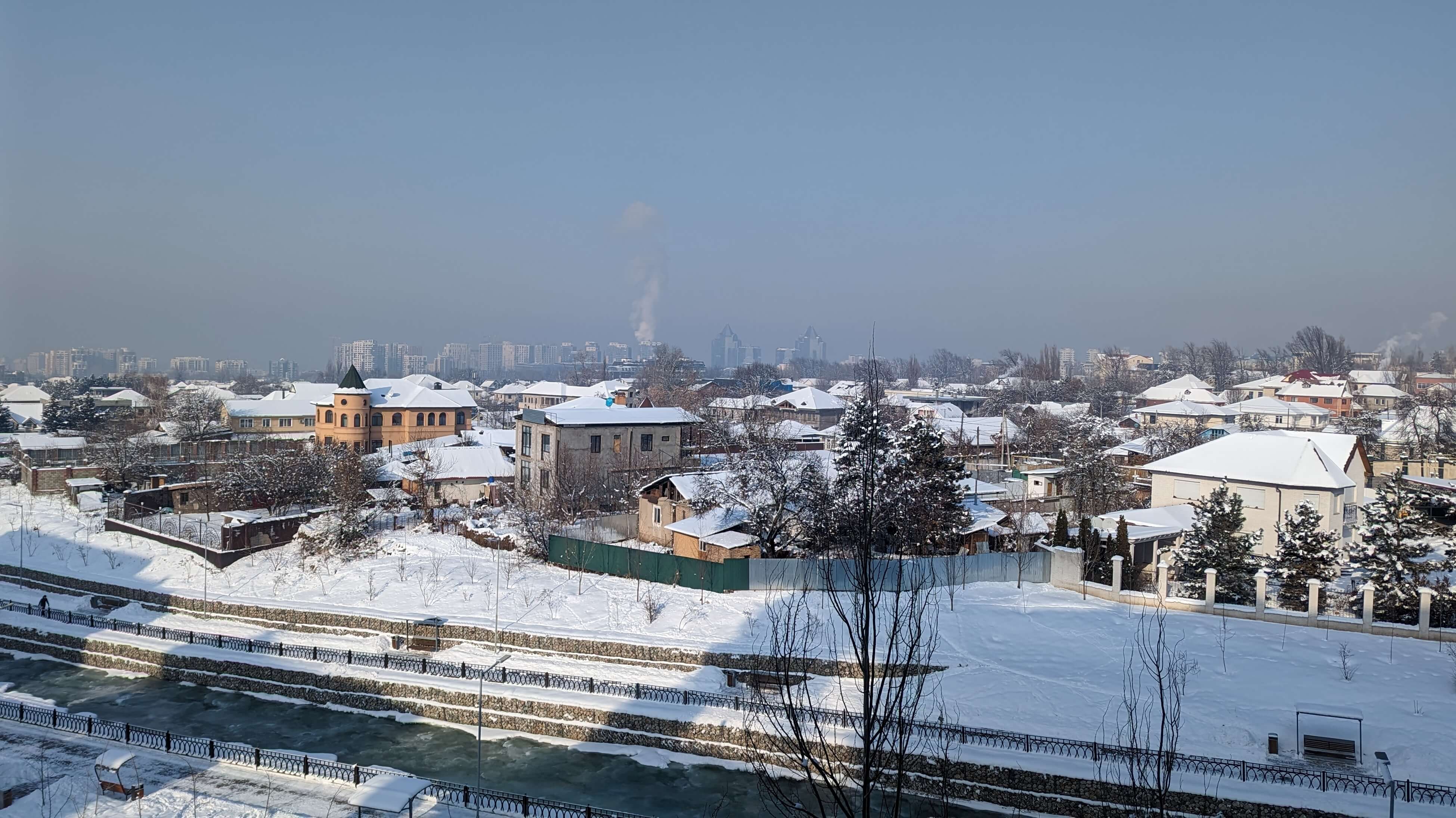 Air quality starting to degrade on a winter morning